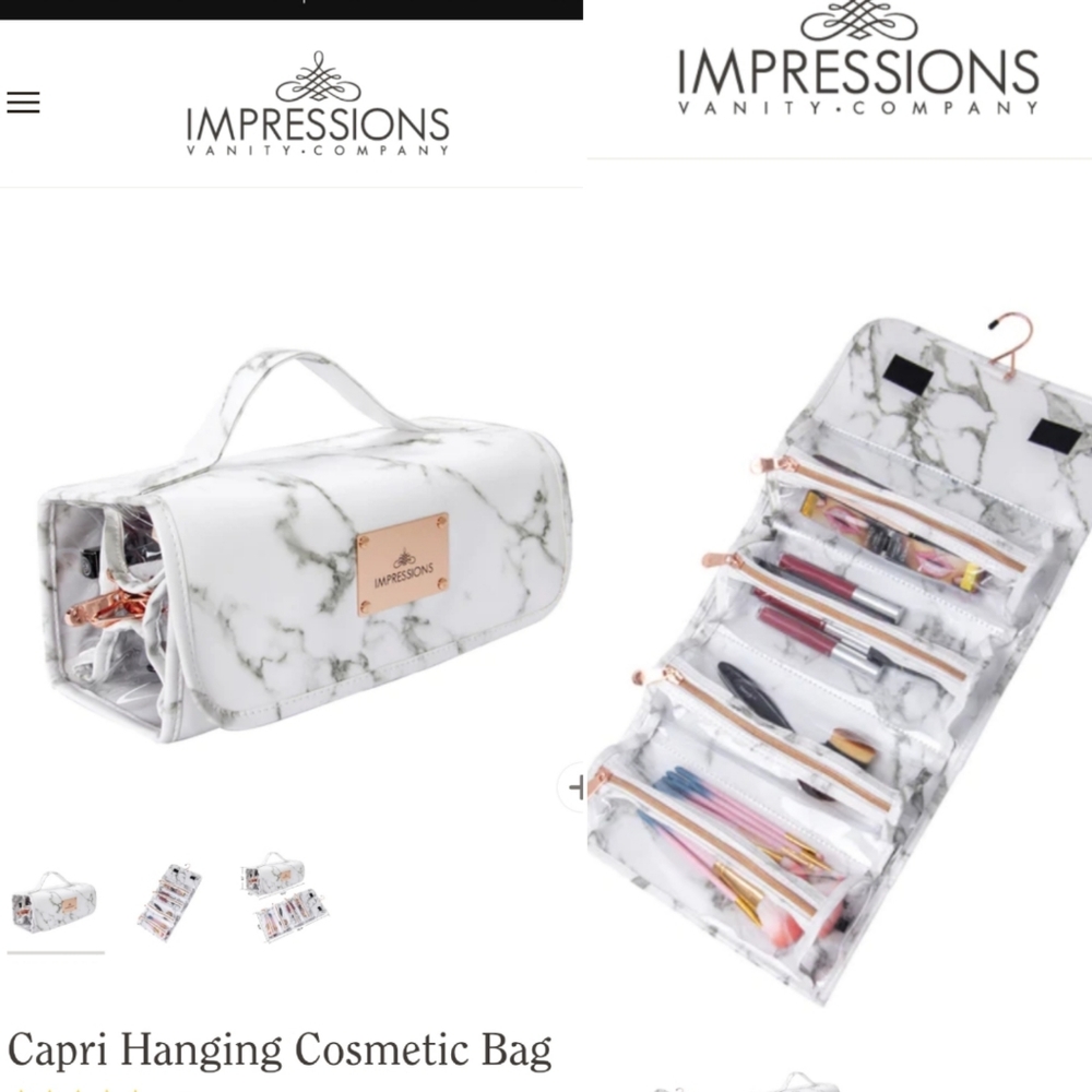 NWT Impressions Vanity Capri Hanging Cosmetic Bag